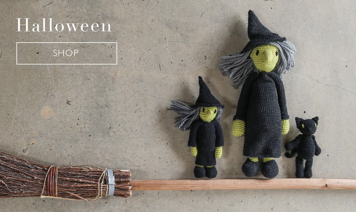 Halloween witch crochet kits broomstick black cat toft